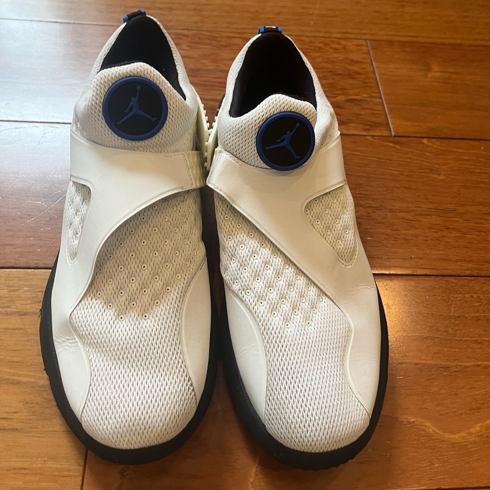 Jordan Men's White and Blue Slip-On Sneakers